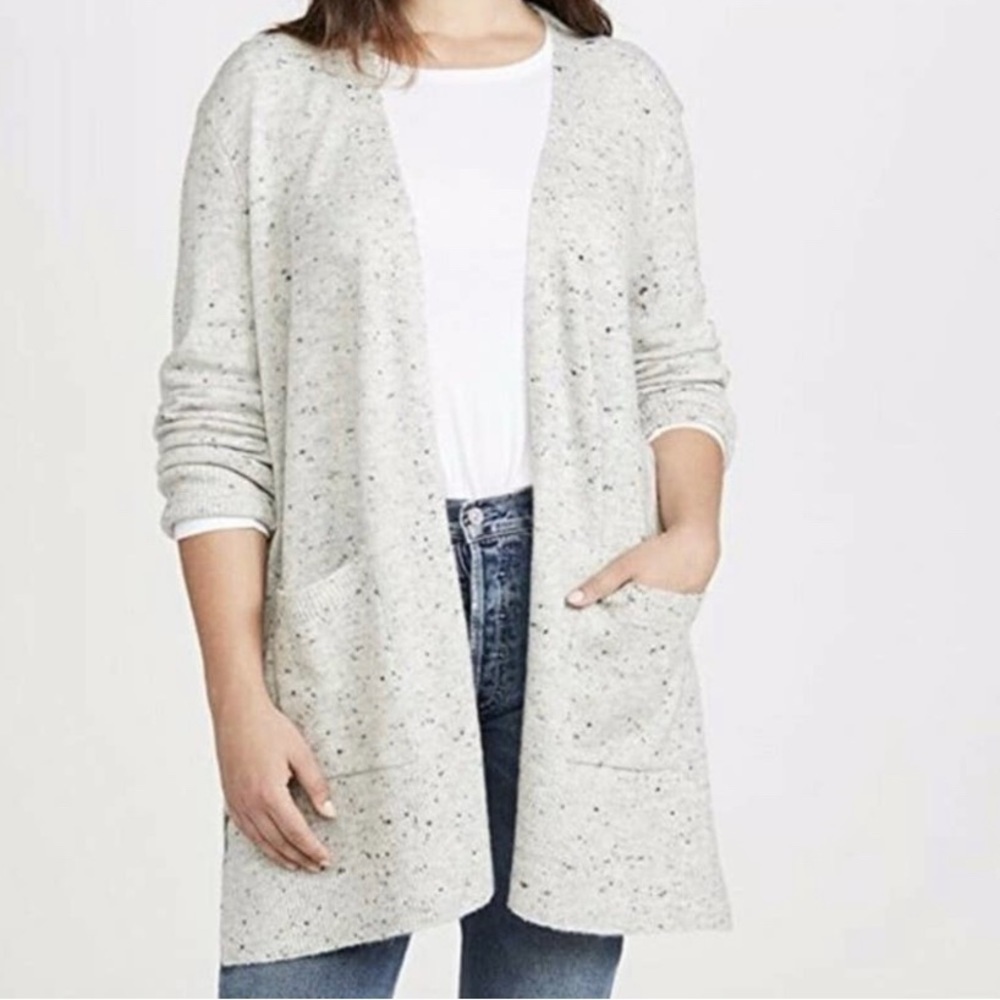 Madewell Cardigan XXS Gray Speckled Donegal Kent Sweater Coziest Yarn Open Front